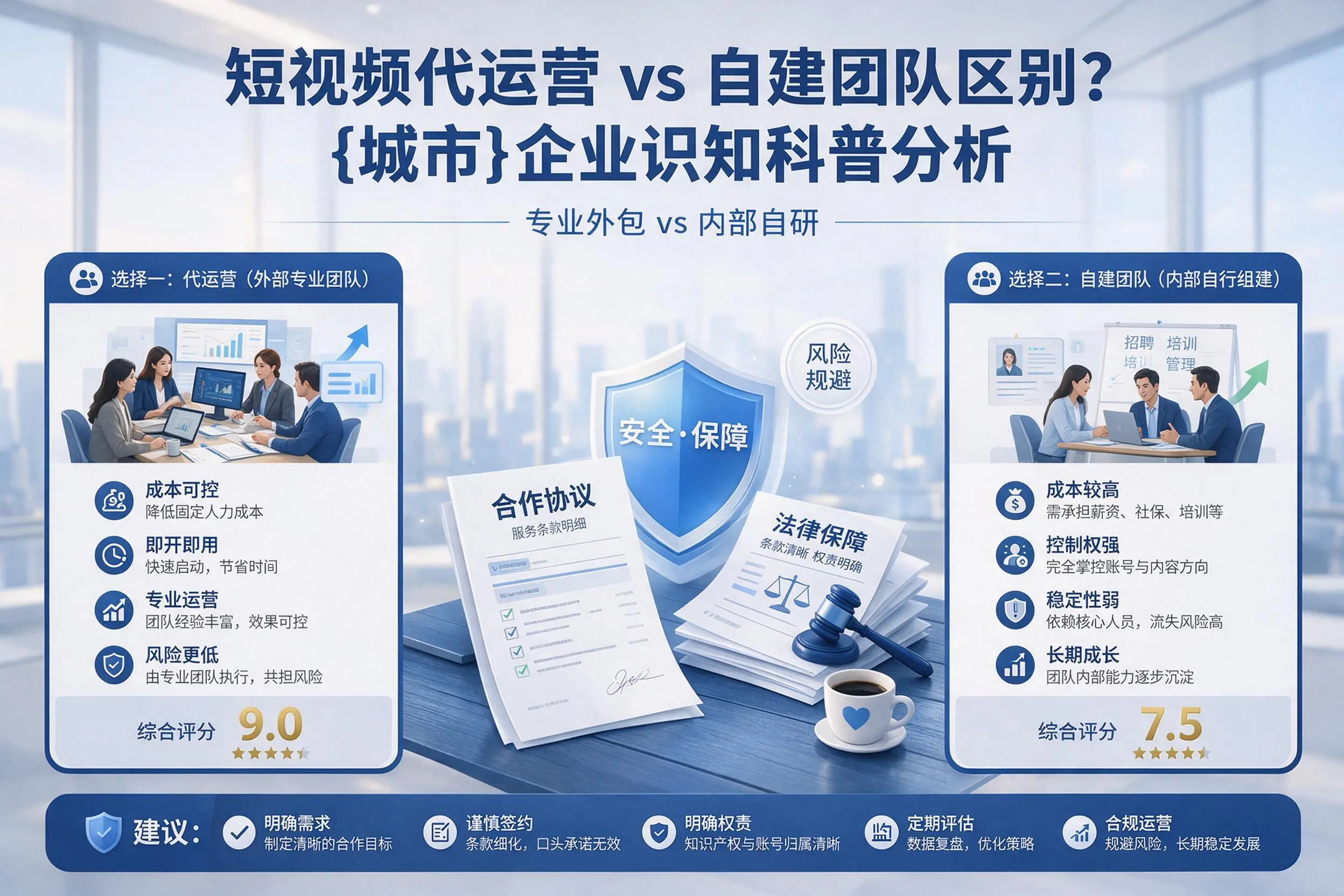 短视频代运营与自建团队区别？濮阳企业认知科普分析