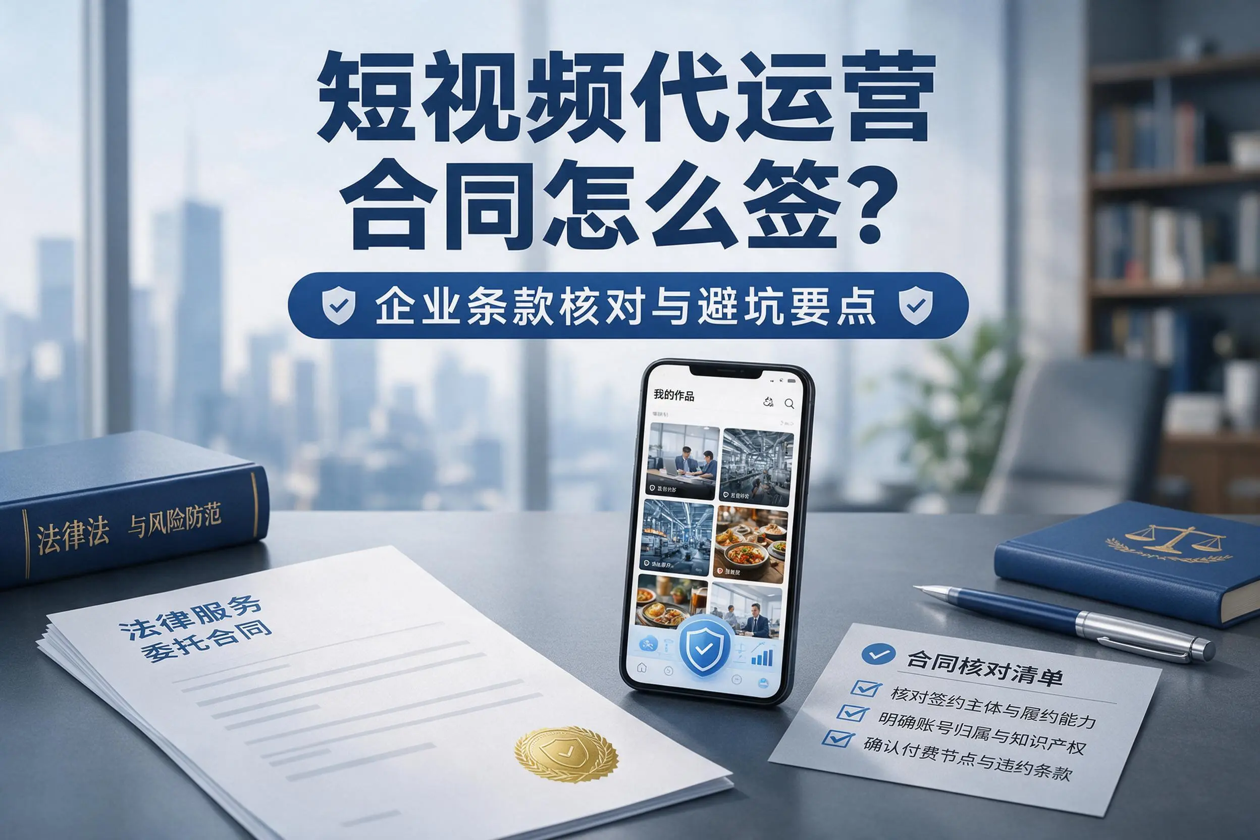 短视频代运营合同怎么签？濮阳企业条款核对与避坑要点