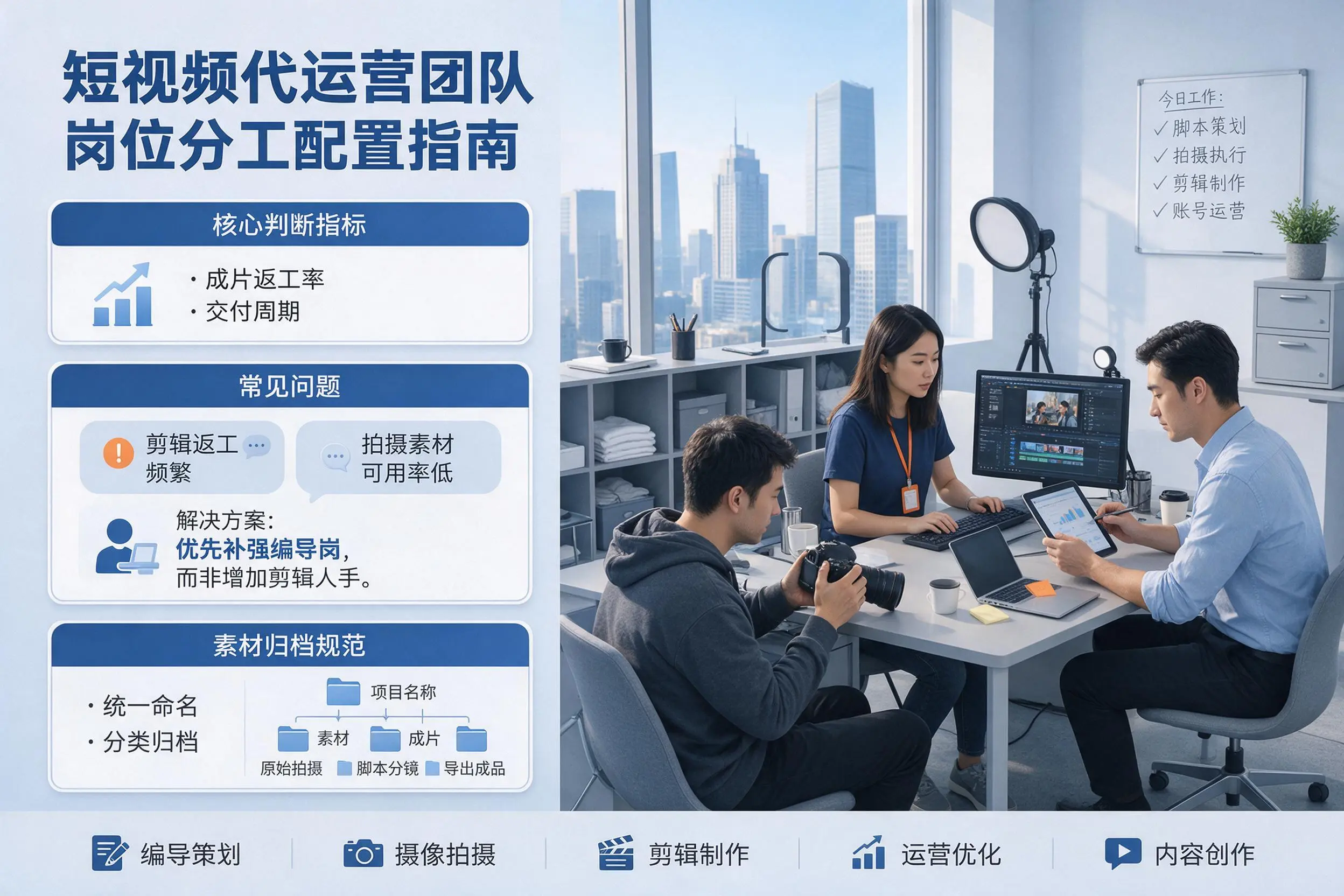 短视频代运营团队如何配置？濮阳企业岗位分工科普说明