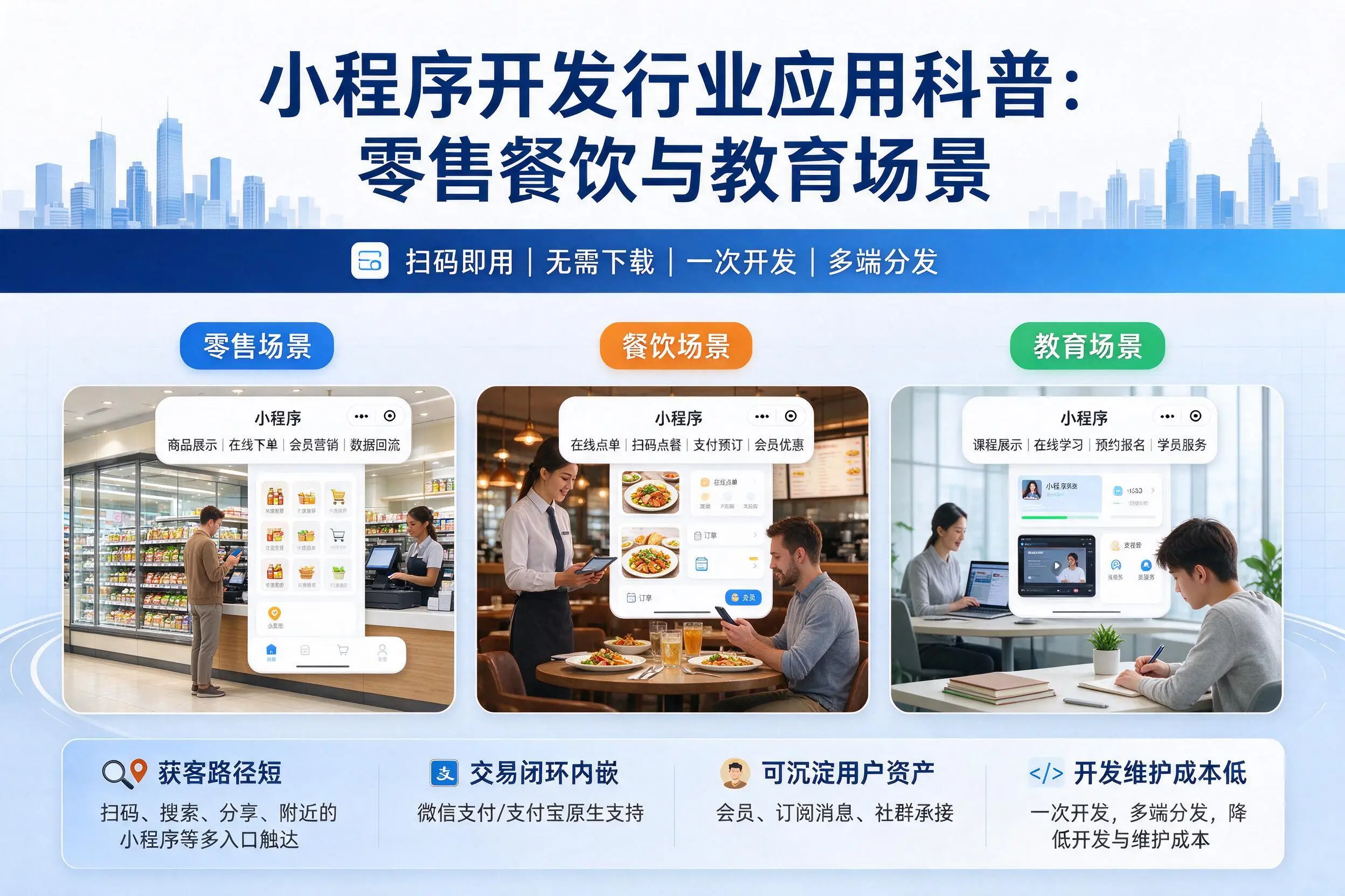 濮阳小程序开发行业应用科普：零售餐饮与教育场景