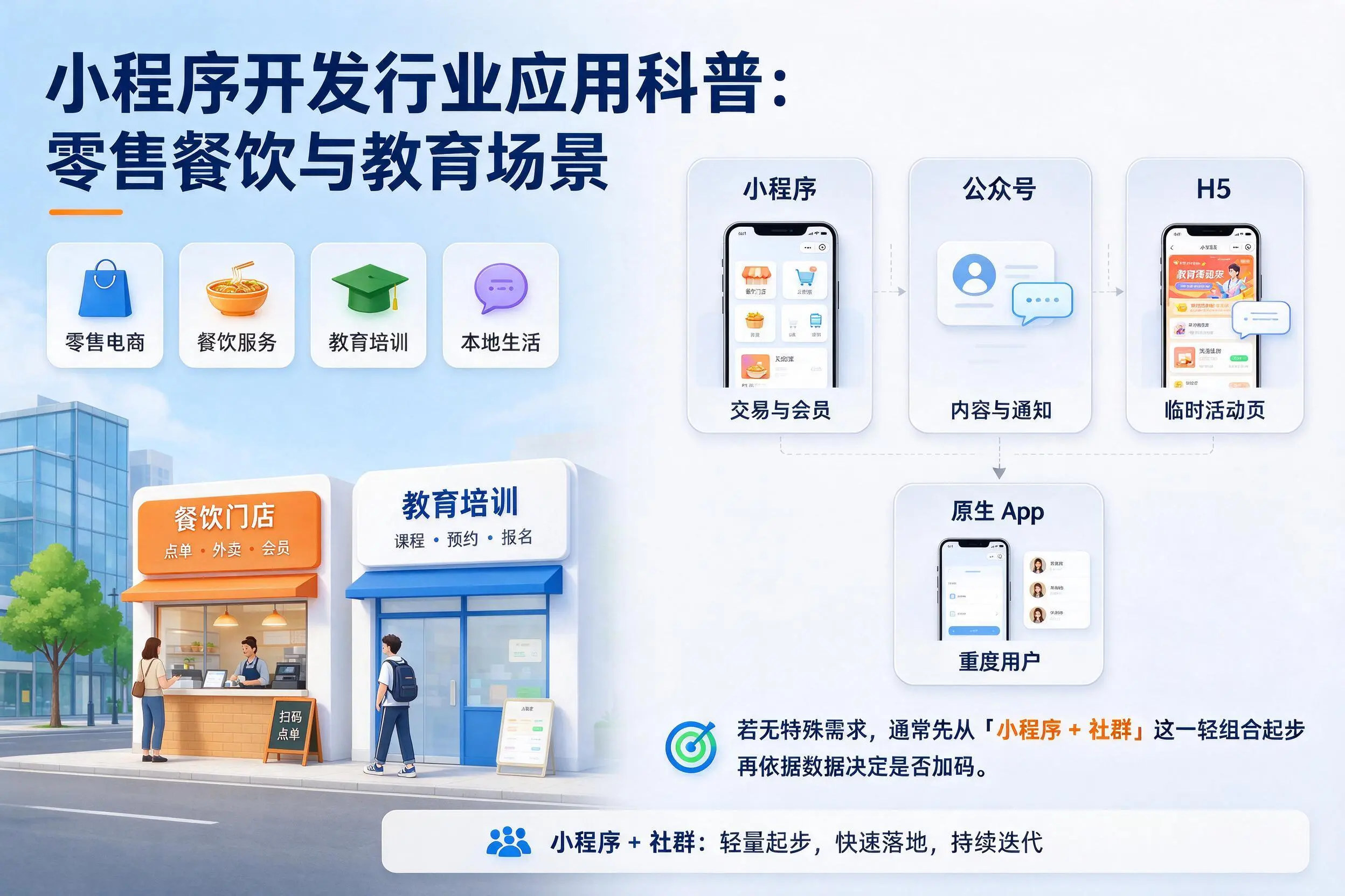 濮阳小程序开发行业应用科普：零售餐饮与教育场景
