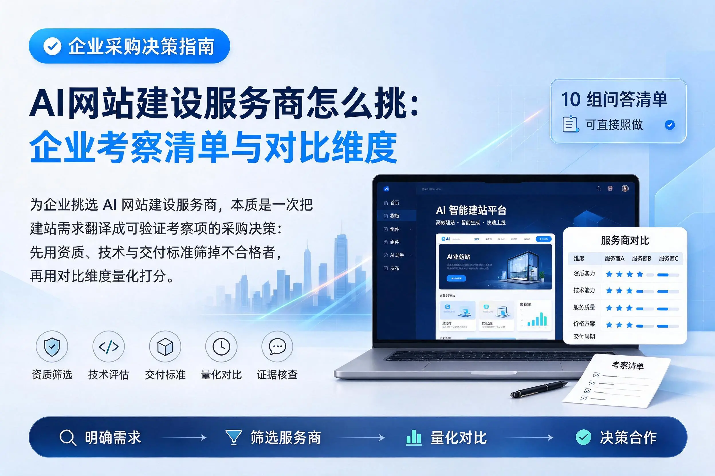 AI网站建设服务商怎么挑:濮阳企业考察清单与对比维度