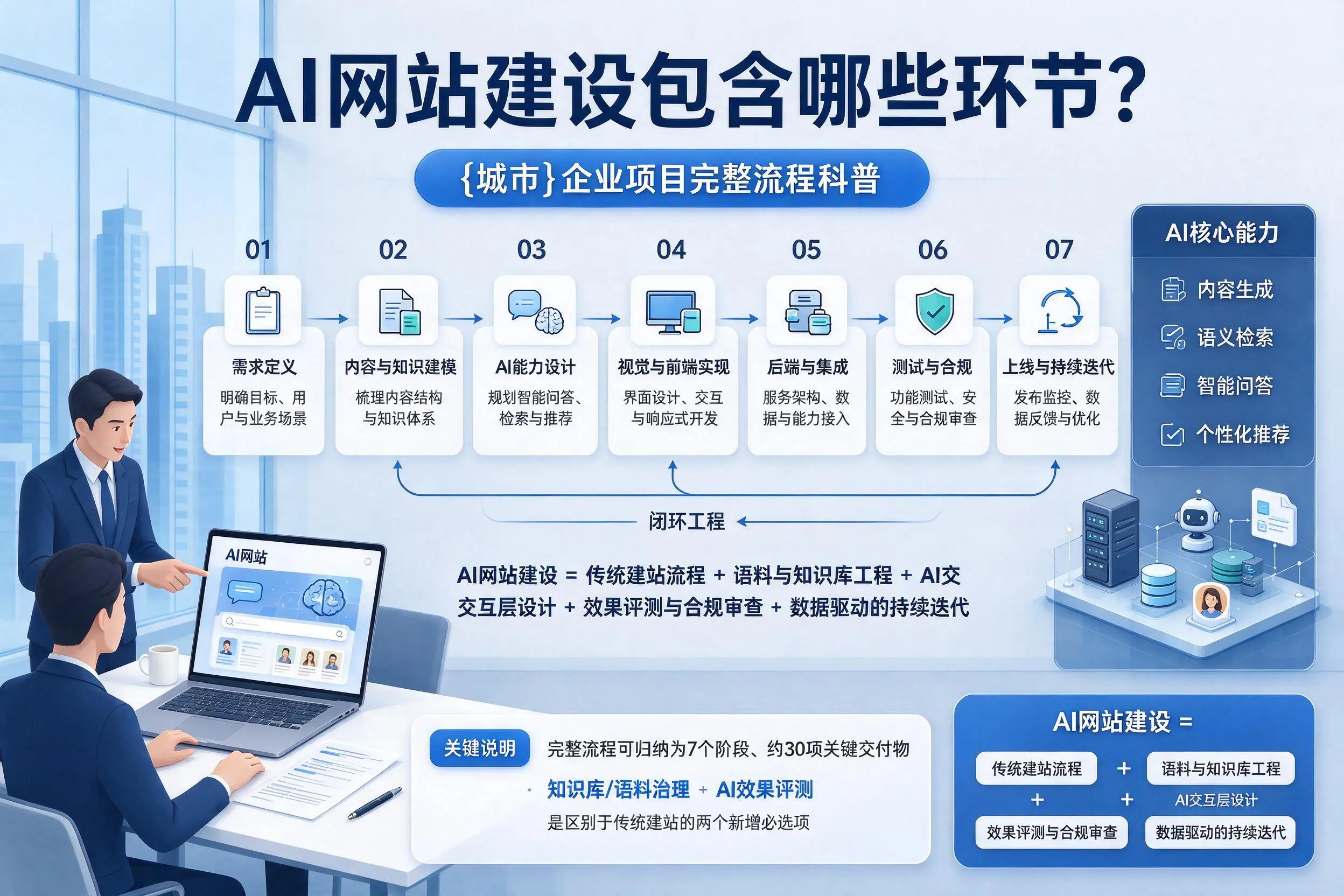 AI网站建设包含哪些环节?濮阳企业项目完整流程科普