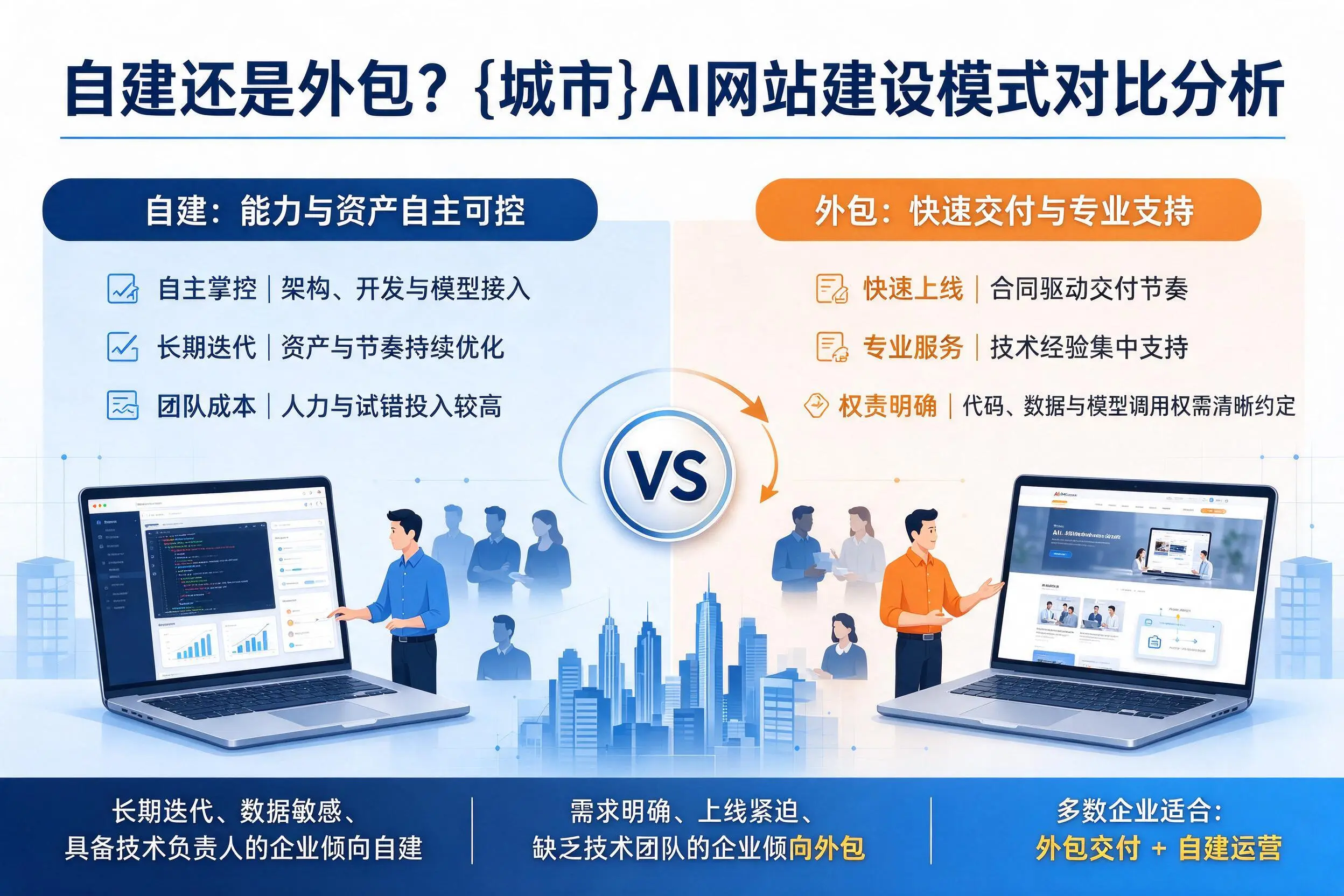 自建还是外包?濮阳AI网站建设模式对比分析